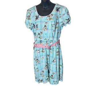 Stitch shoppe by loungefly Disney Bambi dress fit flare plaid thumper flower